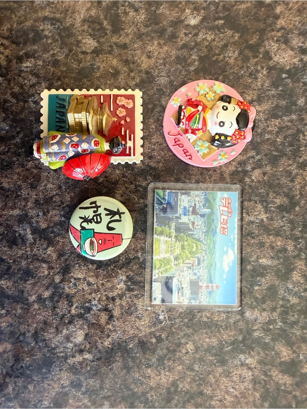 Set of 4 Cute Japan Souvenir Magnets